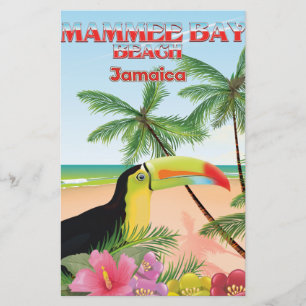 Papeterie Plage de Mammee Bay Jamaïque affiche de voyage