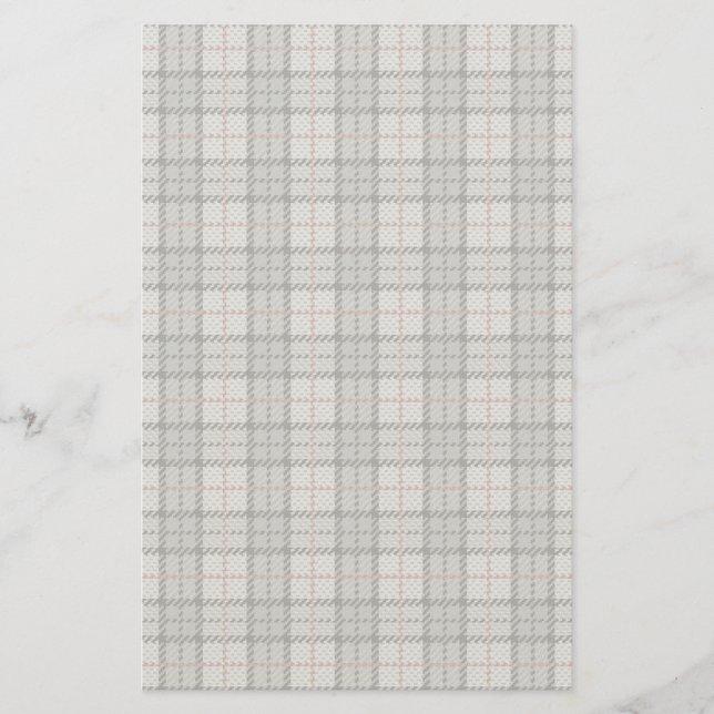 Papeterie Plaid de pixel dans le gris avec la rayure rouge (Devant)