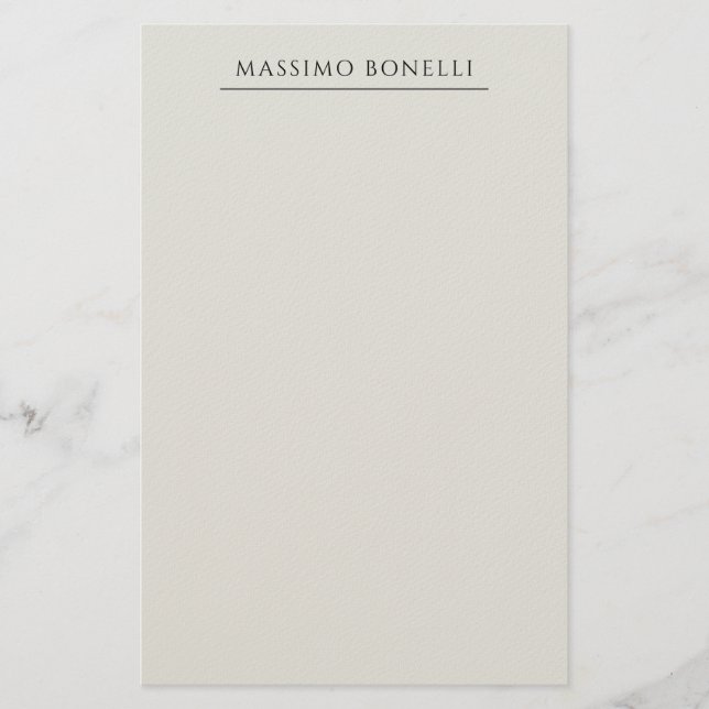 Papeterie Platinum Grey Minimalist Plain Modern Own Name (Devant)