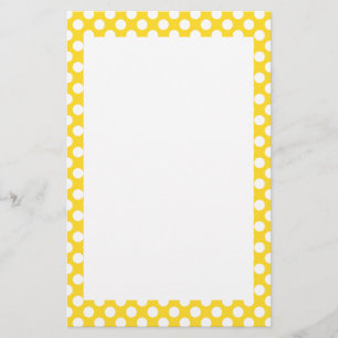 Papeterie Pointe Polka blanche et jaune