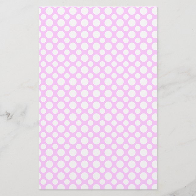 Papeterie Points blancs sur papier scrapbook rose (Devant)