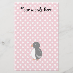 Papeterie Pois mignon de rose de pingouin