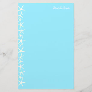 Papeterie Poisson blanc Bordure Papier personnalisé