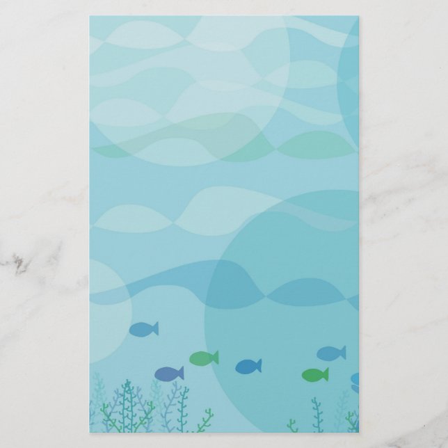 Papeterie poisson et eau (Devant)