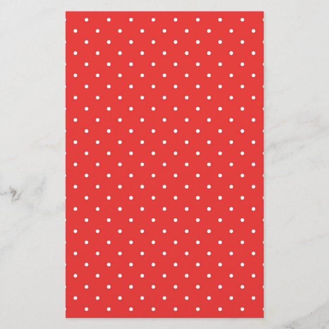 Papeterie Polka point rouge blanc arrière - plan modèle pers (Devant)