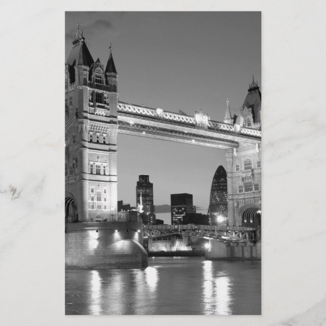 Papeterie Pont de la Tour Londres Noir Blanc (Devant)