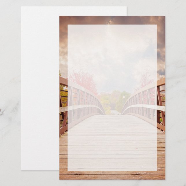 Papeterie Pont rustique en bois dans le pays (Devant / Derrière)