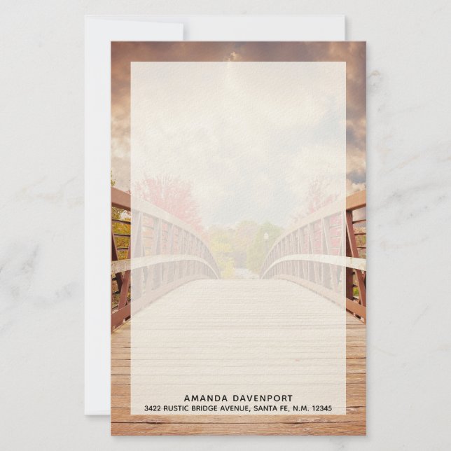 Papeterie Pont rustique en bois dans le pays (Devant)