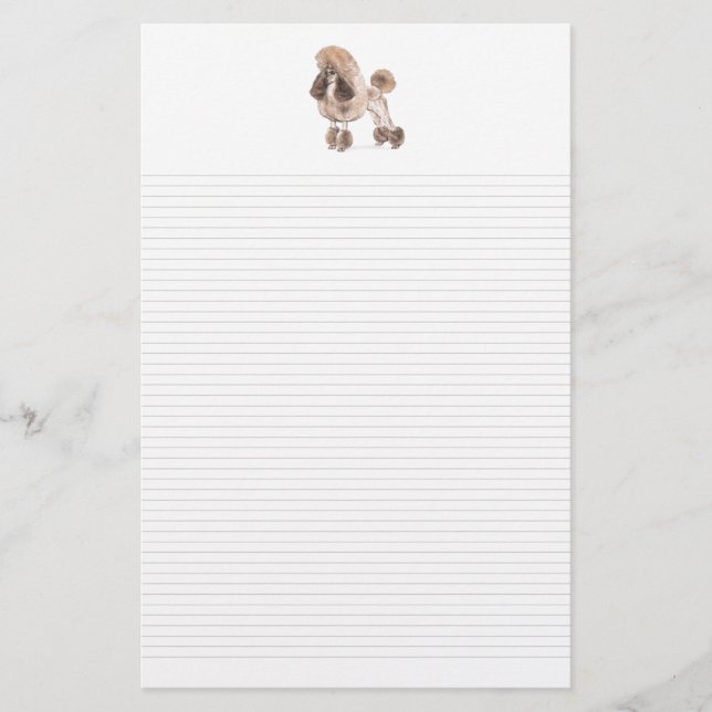 Papeterie Poodle — Afficher le manteau : Papier recouvert (Devant)
