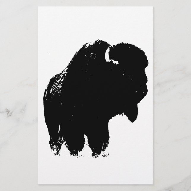 Papeterie Pop Art Buffalo Bison Silhouette (Devant)