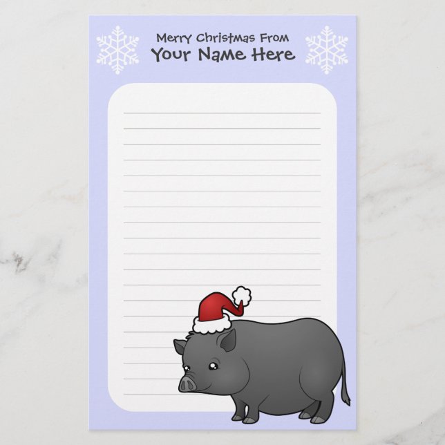 Papeterie Porc de miniature de Noël (Devant)