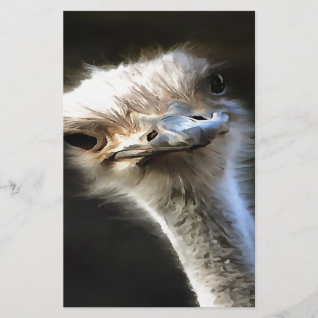 Papeterie Portrait Artistique Ostrich Avec Expression Goofy (Devant)
