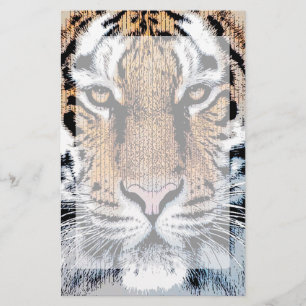 Papeterie Portrait de rayures de tigre dans le style