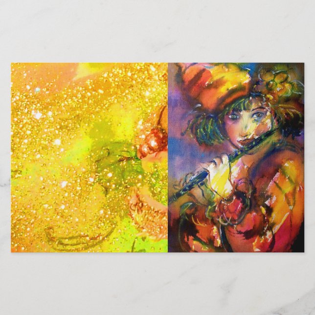 Papeterie PORTRAIT FLUTISTE / Mascarade vénitienne (Devant)