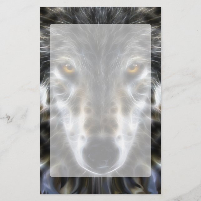 Papeterie Portrait graphique inspirant de loup (Devant)