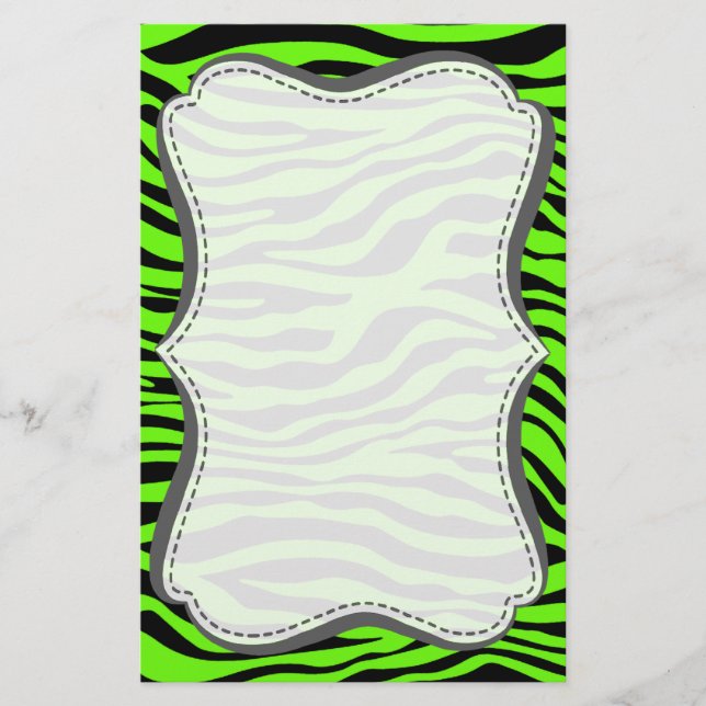 Papeterie Poster de animal vert clair Zebra (Devant)