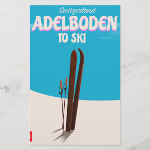 Papeterie poster de voyage de ski Adelboden Suisse