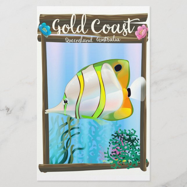 Papeterie poster de voyage Gold Coast Australia. (Devant)