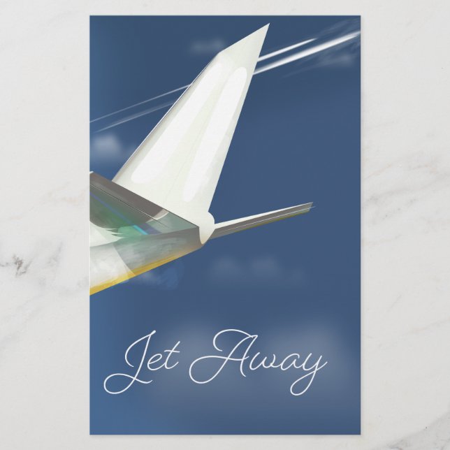 Papeterie Poster de voyage Jet Away. (Devant)