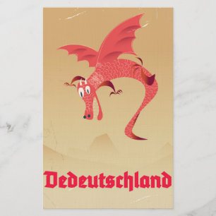 Papeterie Poster vintage de dragon volant de Deutschland