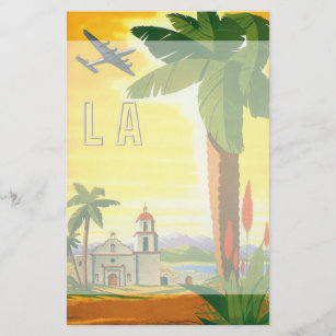 Papeterie Poster Vintage voyage, Los Angeles, Californie