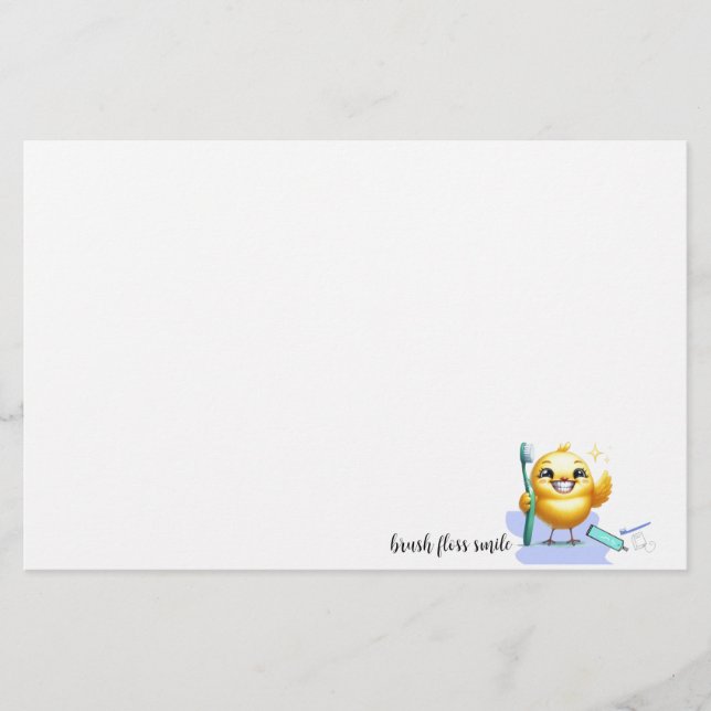 Papeterie Poulet Sourire avec Slogan Dentaire (Devant)