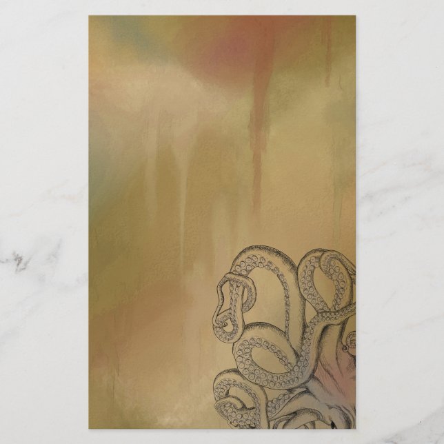 Papeterie Poulpe de dessin au trait dans le brun (Devant)