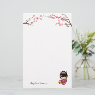 Papeterie Poupée Sakura Kokeshi - Kimono Geisha Girl