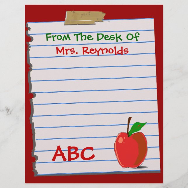 Papeterie pour enseignant (Devant)