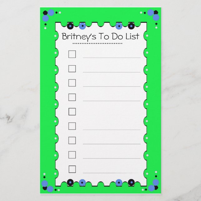 Papeterie Pour faire la liste stationnaire (Devant)