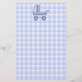 Papeterie Poussette de bébé. Bleu-clair sur le modèle de