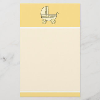 Papeterie Pram bébé jaune.