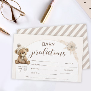 Papeterie Prédictions baby showers de l'ours en peluche de B