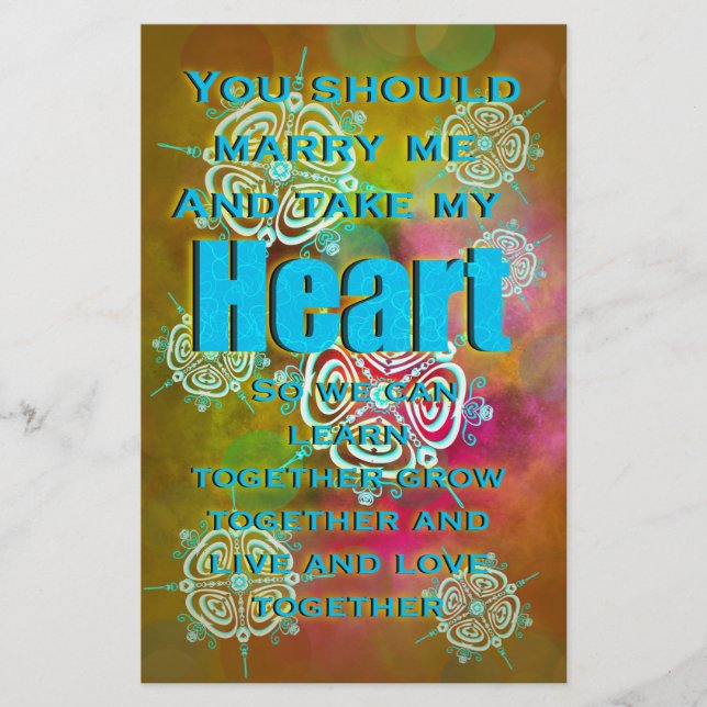 Papeterie Prenez mon coeur (Devant)