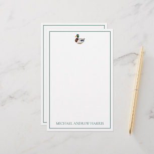 Papeterie Preppy Mallard Duck Personnalisé