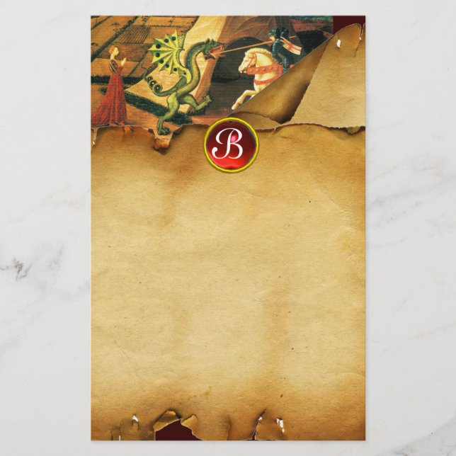 Papeterie PRINCESS ST.GEORGE DRAGON, Monogramme de rubis de  (Devant)