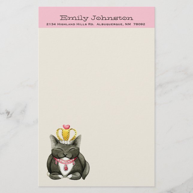 Papeterie Princesse mignonne Kitty Custom Stationery (Devant)