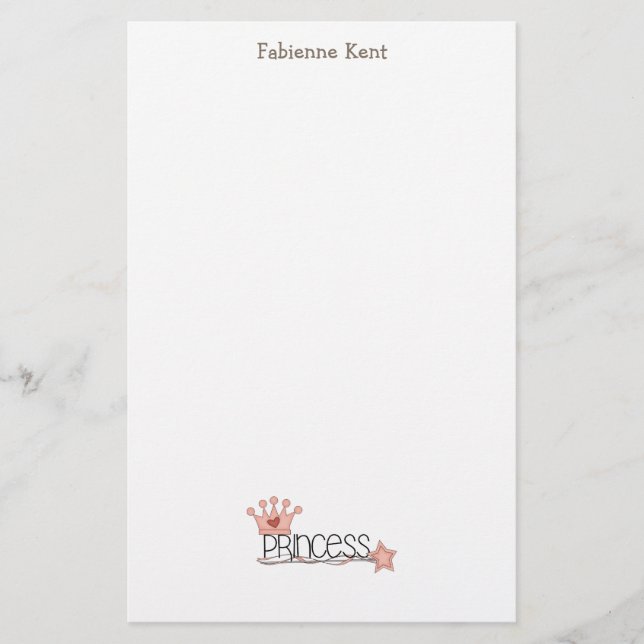 Papeterie Princesse rose · Princesse Wordart (Devant)