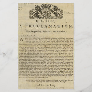 Papeterie Proclamation par le roi pour supprimer la