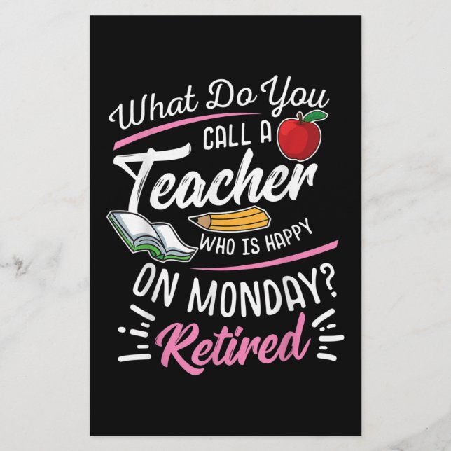 Papeterie Professeur À La Retraite Professeur Retraité Heure (Devant)