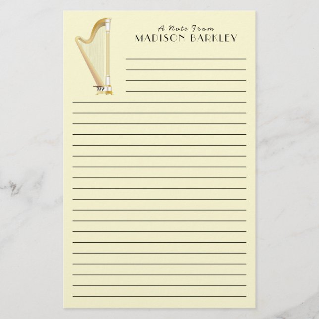 Papeterie Professeur de musique musicale de Harp (Devant)