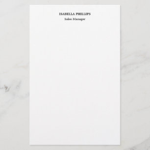Papeterie Professionnel blanc minimaliste Plat Creative