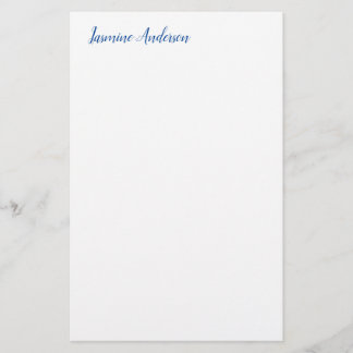 Papeterie Professionnel Moderne Minimaliste Bleu Blanc