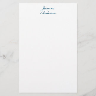 Papeterie Professionnel Moderne Minimaliste Bleu Blanc