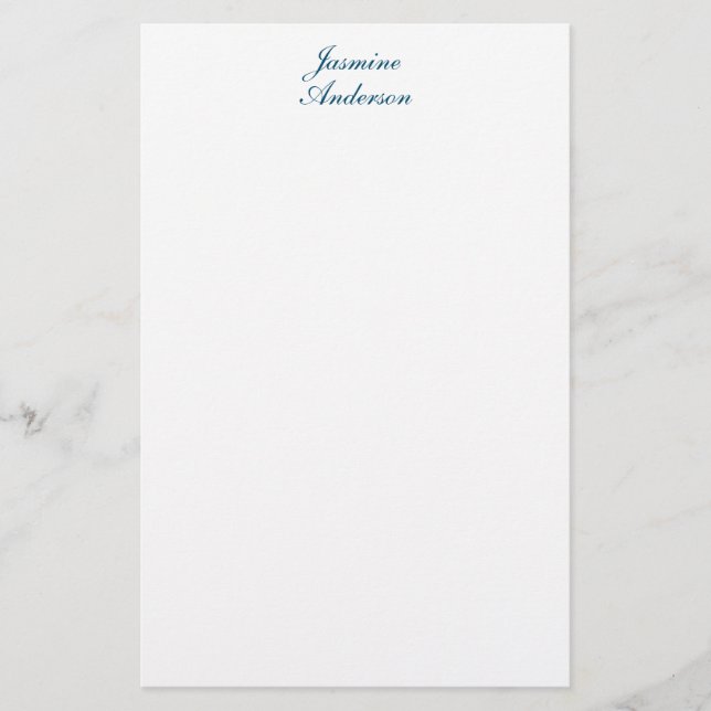 Papeterie Professionnel Moderne Minimaliste Bleu Blanc (Devant)