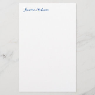 Papeterie Professionnel Moderne Minimaliste Bleu Blanc