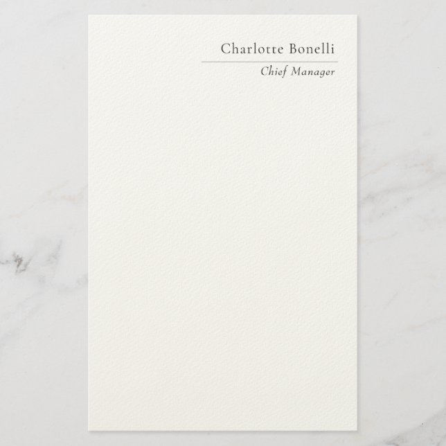 Papeterie Professionnel Moderne Minimaliste Noir & Blanc (Devant)