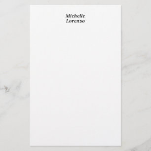 Papeterie Professionnel Moderne Simple Nom simple Noir Blanc