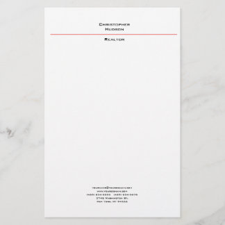 Papeterie Professionnel Noir Rouge Blanc Simple Plat