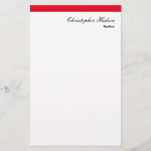 Papeterie Professionnel Simple Clair Immobilier Rouge Blanc